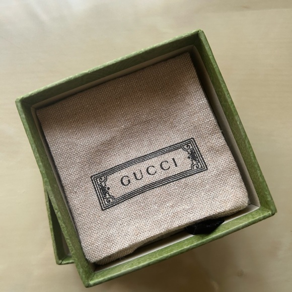 Gucci Beaded Chain Heart Ring Sterling Silver Size 6 - Picture 4 of 7